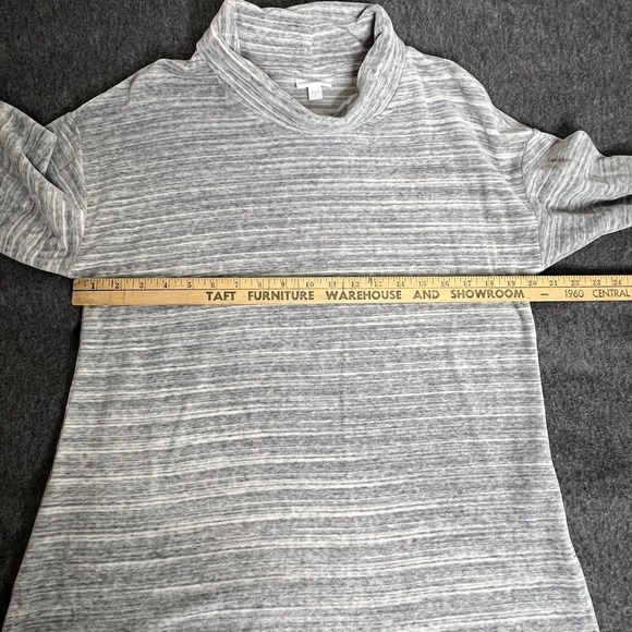 J.Jill Fit Women's Grey Space Dye Velour Cowl Neck Long Sleeve Tunic Top Size S - Picture 4 of 10